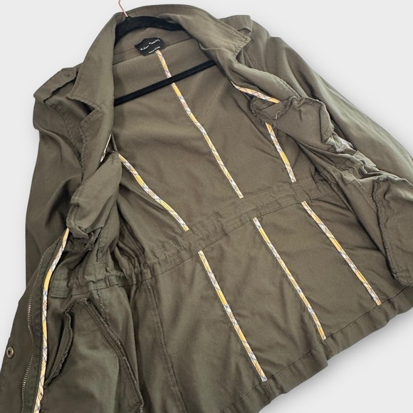 NWOT Eden Society Jacket Womens Size M Olive Green zipper buttons and Drawstring - Picture 4 of 7